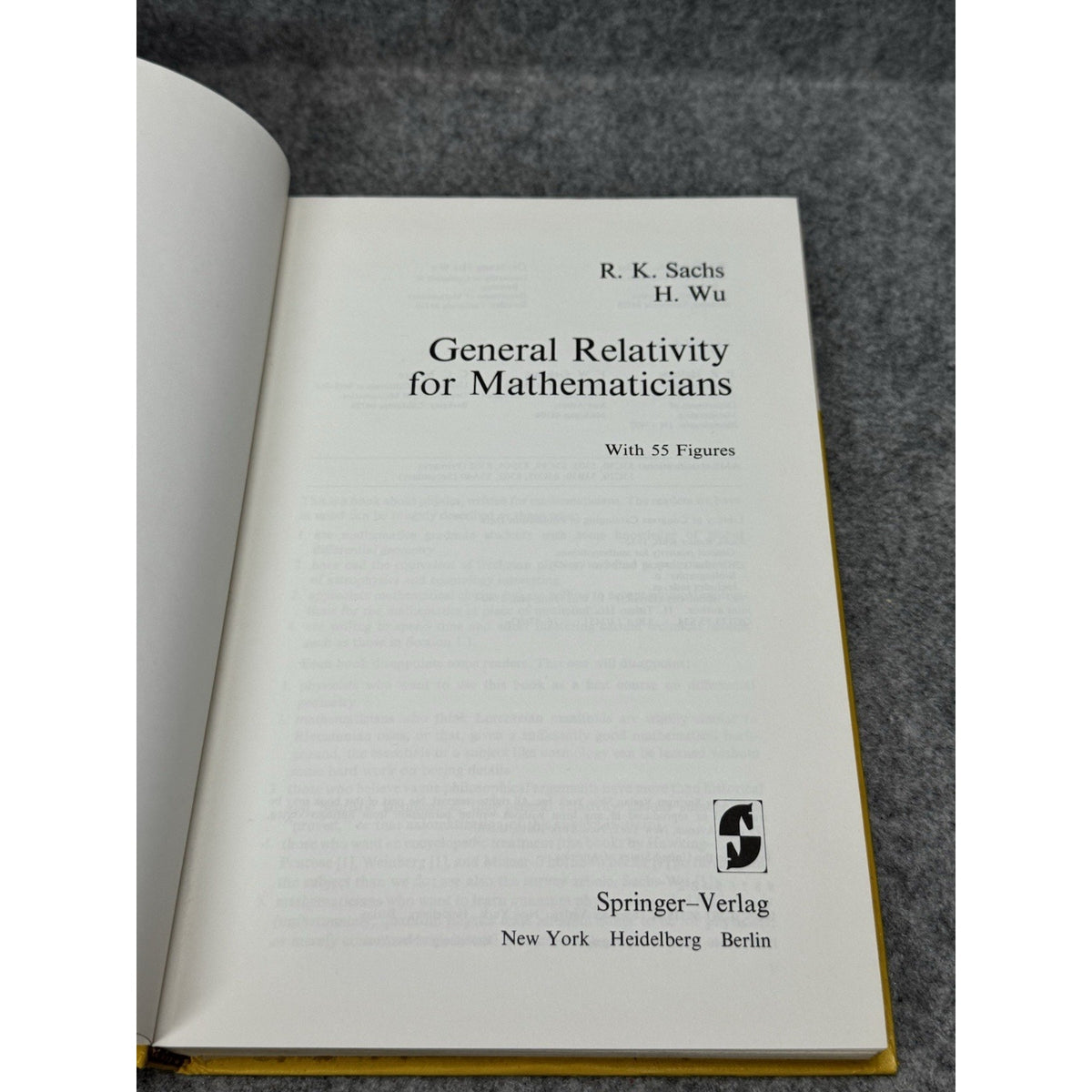 General Relativity for Mathematicians Sachs Wu 1977 HC GTM 48 2nd Printing