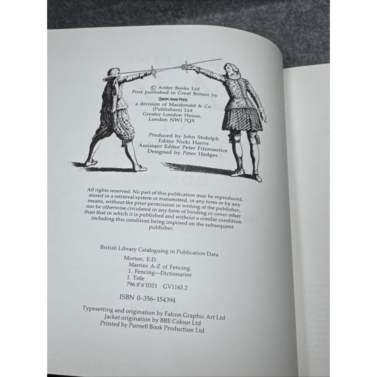 Martini A.to Z.of Fencing By E.D. MORTON