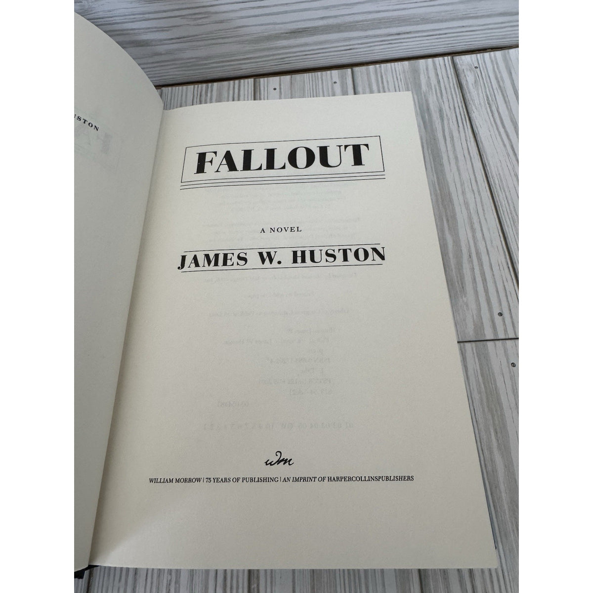 Fallout James W Huston 2001 HC DJ 1st Edition Military Thriller