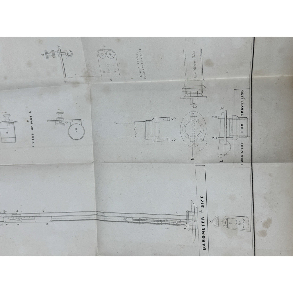 1842 US Senate Hassler Liquid Measures Standards 3 Foldout Plates Treasury