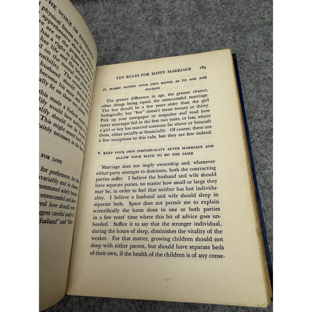 Ten Rules for Happy Marriage 1935 Voice of Experience Dodd Mead HC
