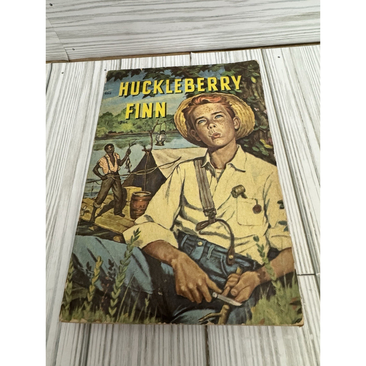 Huckleberry Finn Mark Twain Vintage Paperback Saalfield Illustrated Muheim