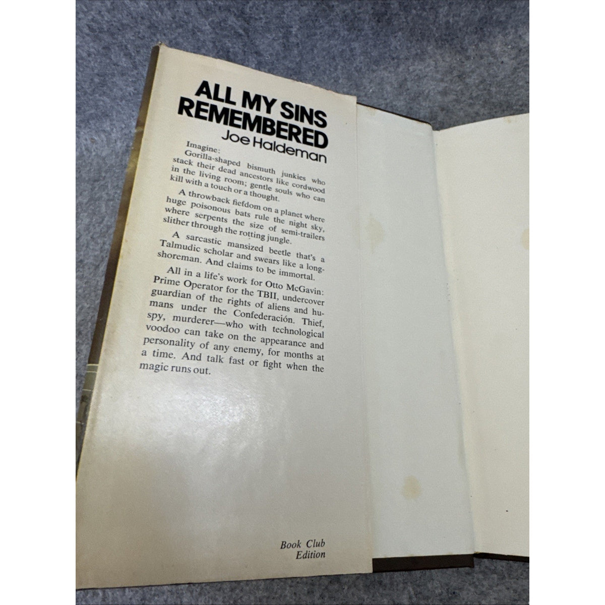 All My Sins Remembered Joe Haldeman 1977 Hardcover Sci-Fi Classic BCE