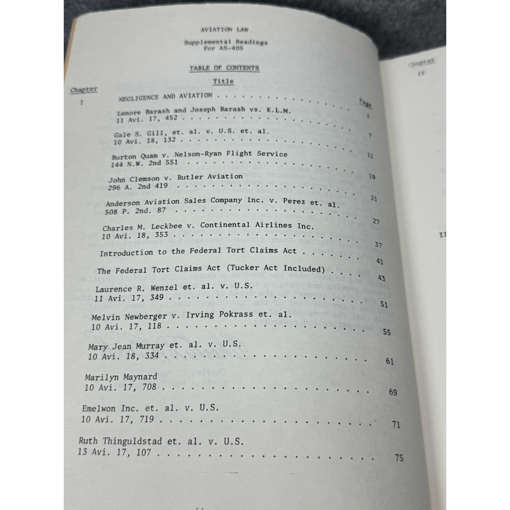Aviation Law AS-405 Charles R Booth Embry-Riddle Legal Case Manual