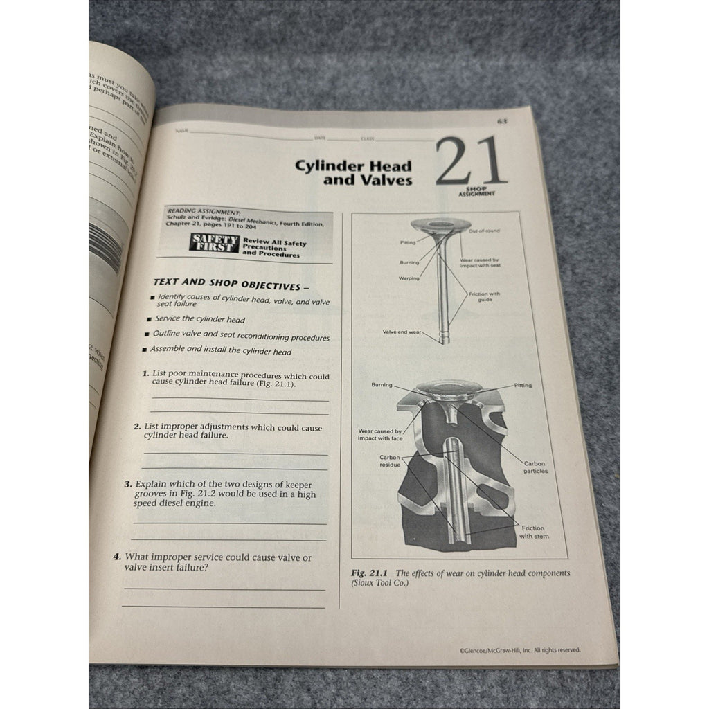 Workbook for Diesel Mechanics, Fourth Edition - Erich J. Schulz / Ben L. Evridge