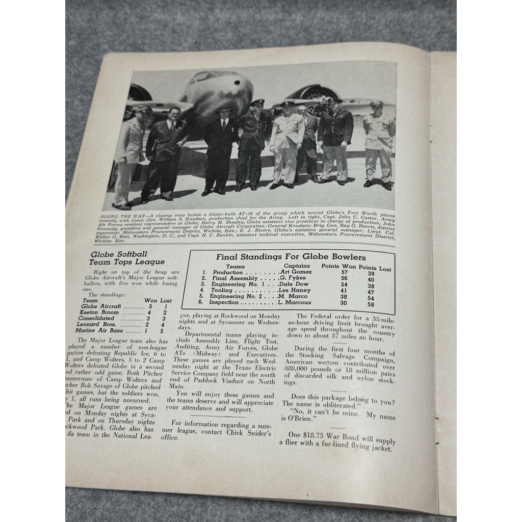 1943 Globe Beam WWII Aircraft Magazine May Knudsen AT-10 Fort Worth Texas