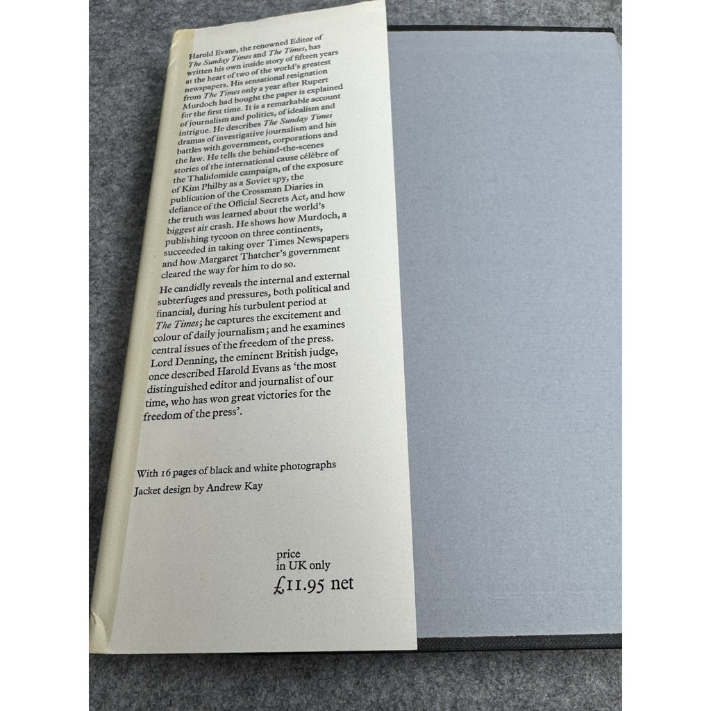 Good Times Bad Times Harold Evans 1983 First UK Edition Rupert Murdoch Times