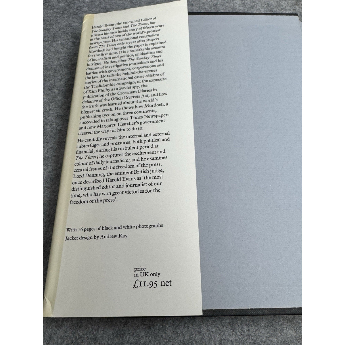 Good Times Bad Times Harold Evans 1983 First UK Edition Rupert Murdoch Times