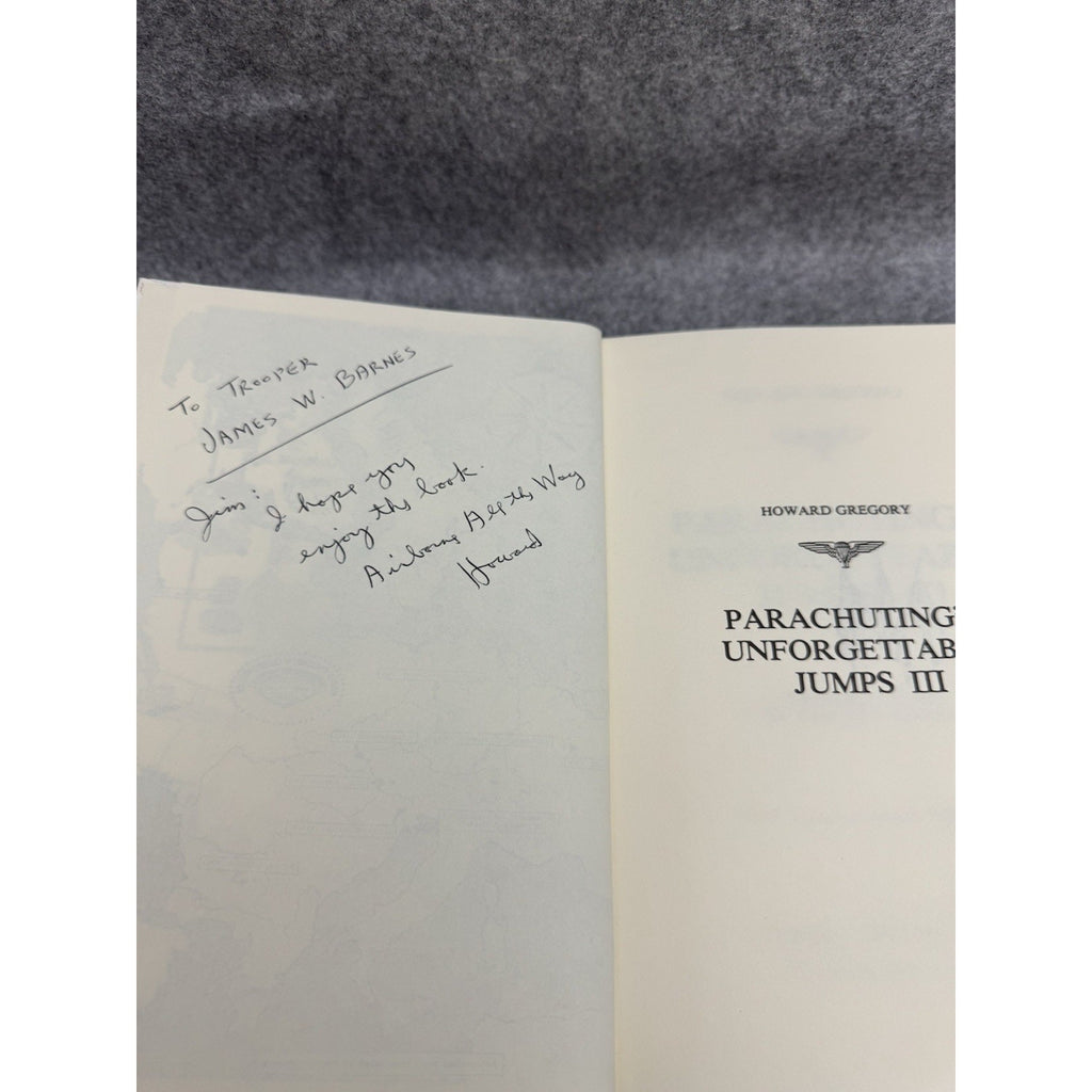 Parachuting’s Unforgettable Jumps III HC Signed Howard Gregory 3rd Ed 1987
