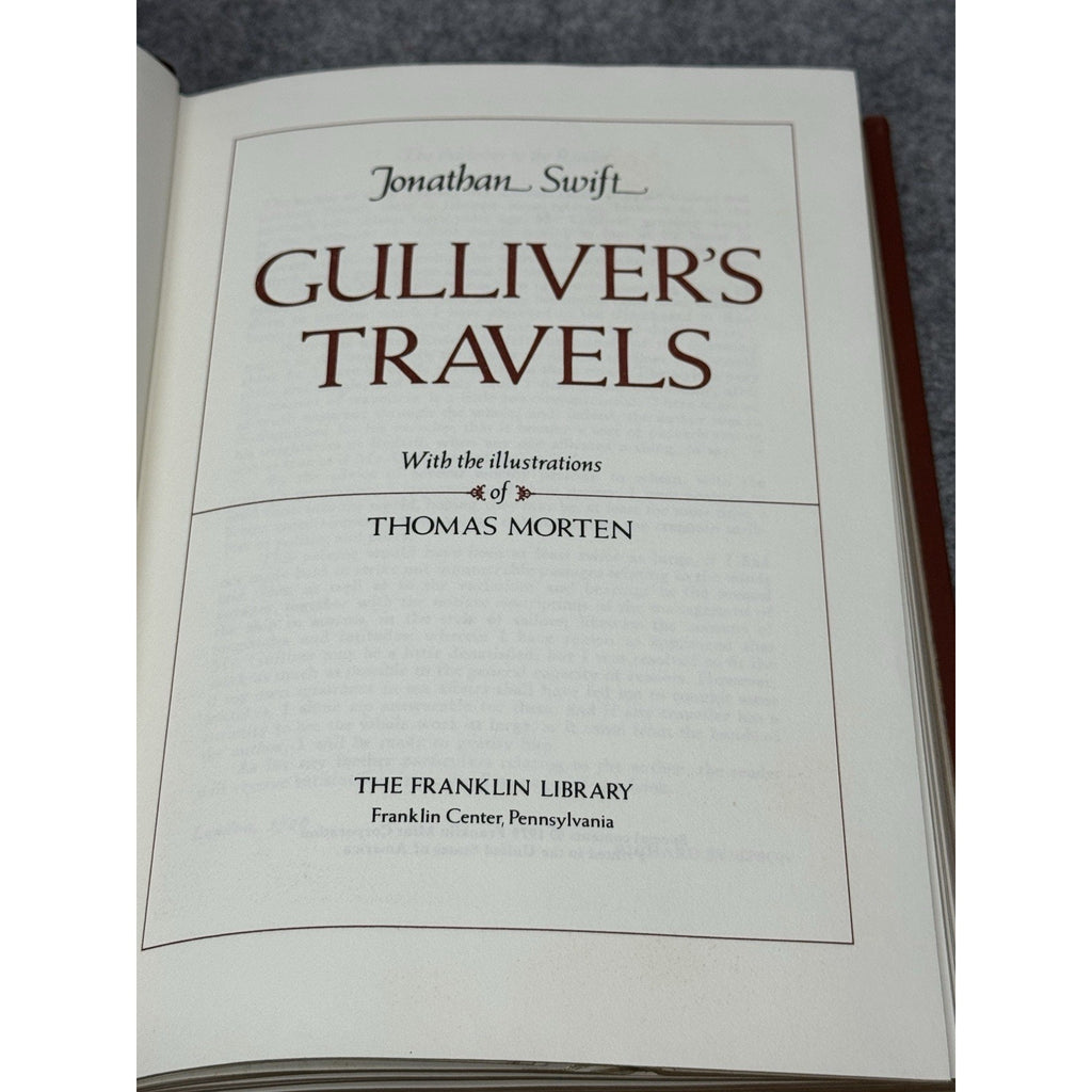 Gulliver’s Travels Jonathan Swift Franklin Library 1979 Gilt Illustrated HC