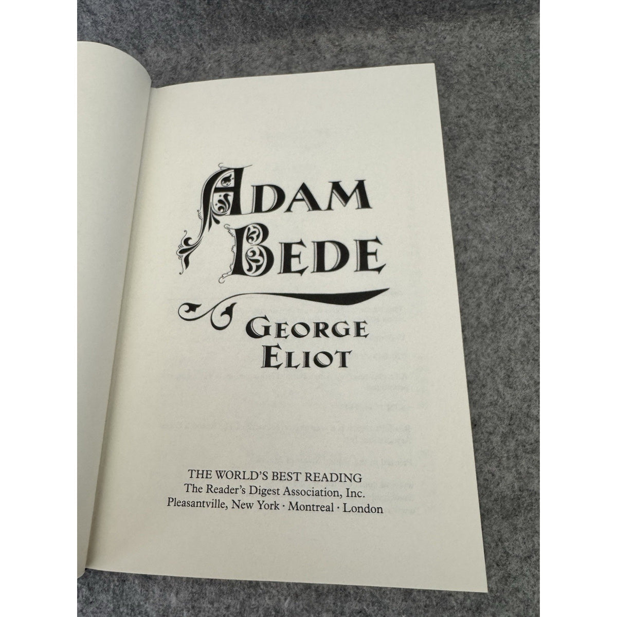 George Eliot Adam Bede 2010 Reader’s Digest Hardcover Classic Novel