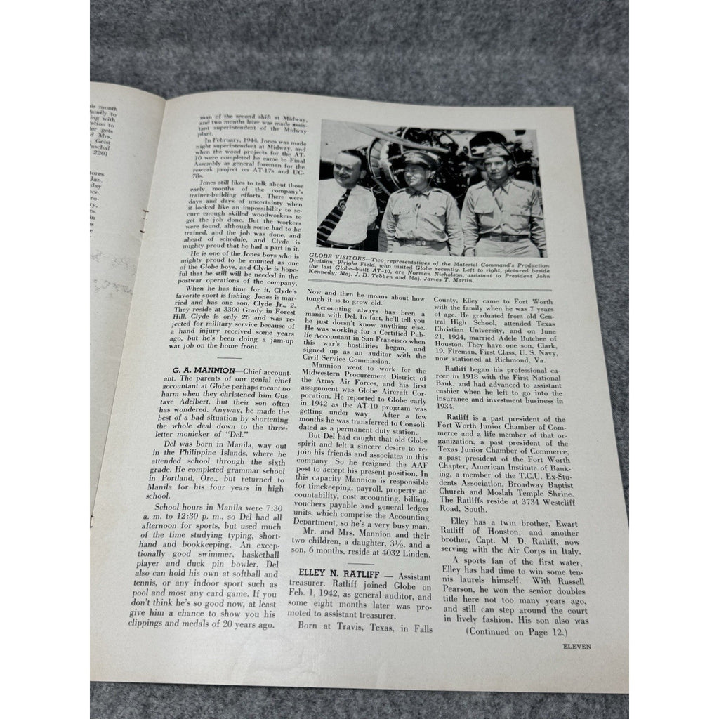1944 Globe Beam August WWII Aircraft Magazine AT-10 Final Production Fort Worth