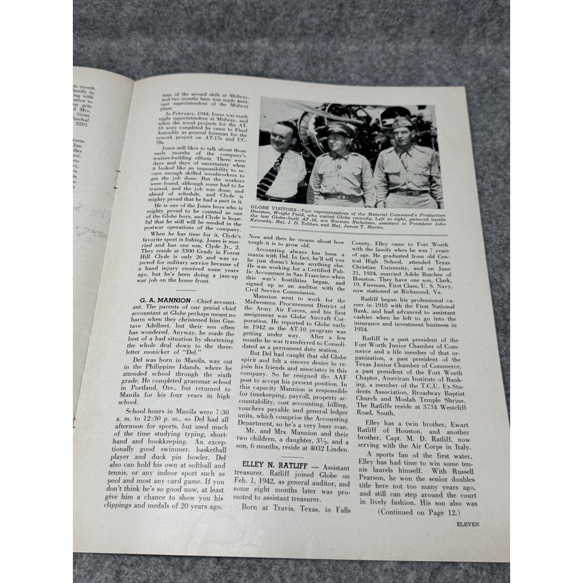 1944 Globe Beam August WWII Aircraft Magazine AT-10 Final Production Fort Worth