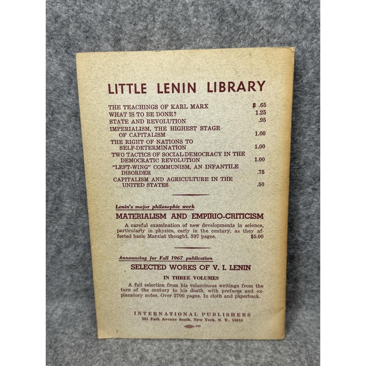 c1967 What Is to Be Done V I Lenin Little Lenin Library Marxism Paperback