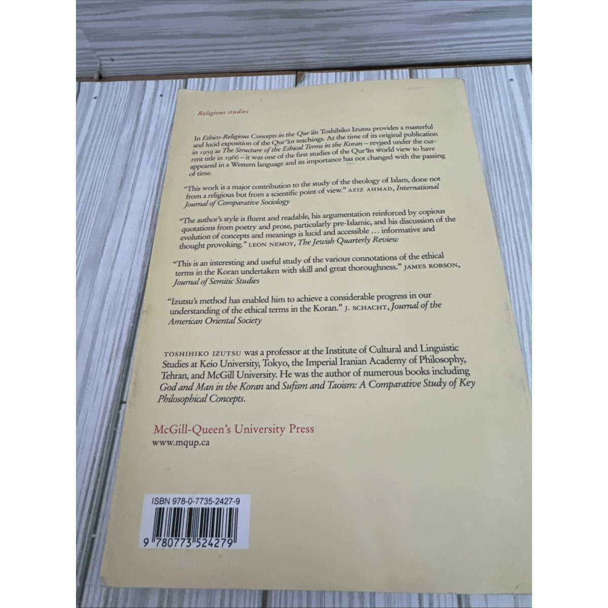 Ethico-Religious Concepts in the Qur'an by Toshihiko Izutsu (2002, Trade...