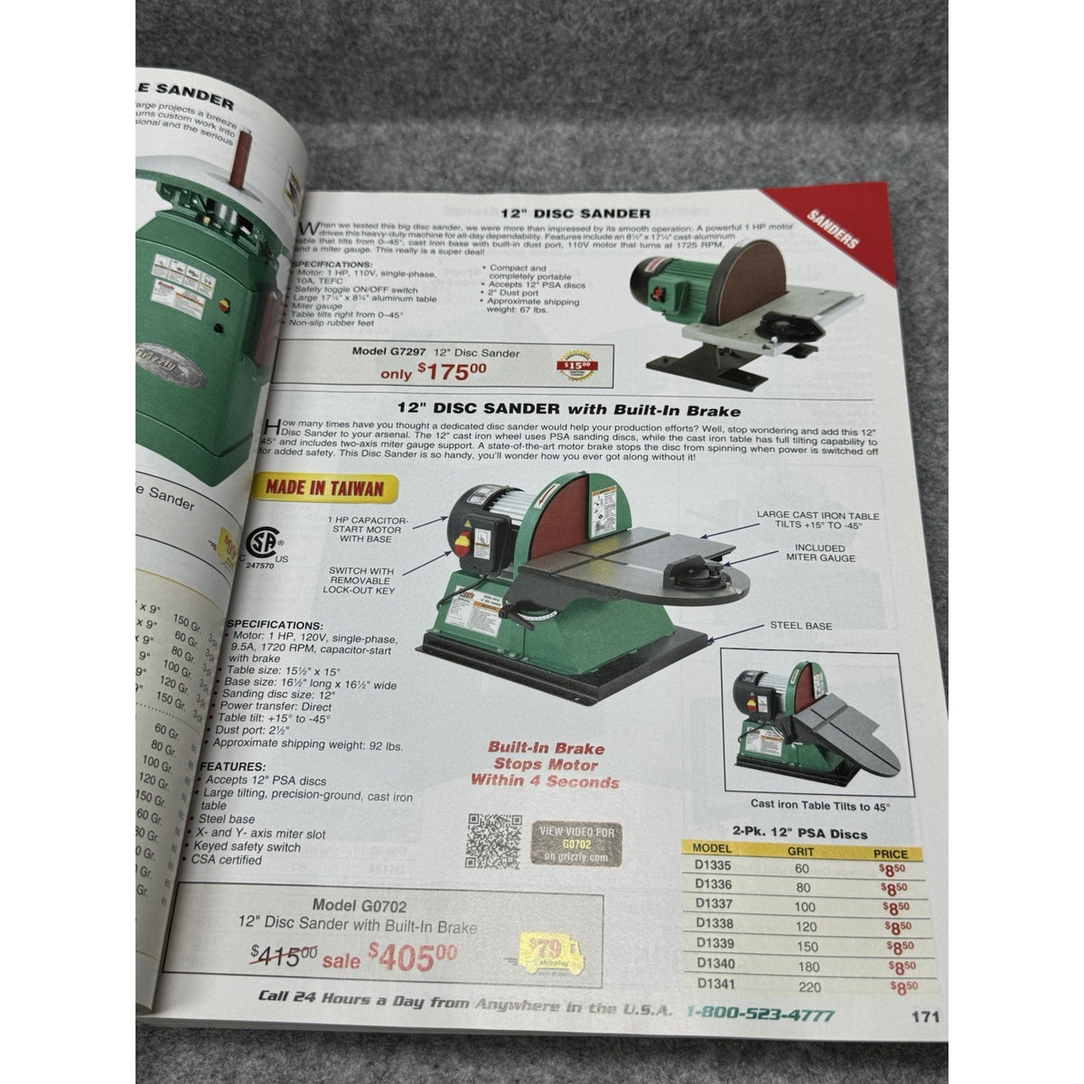 2016 Grizzly Industrial Woodworking Metalworking Machinery Catalog Bear Cover