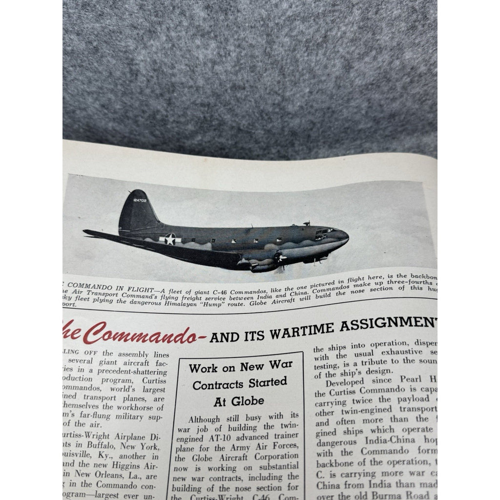 1944 Globe Beam May Pre-Invasion D-Day Editorial C-46 Commando WWII Magazine