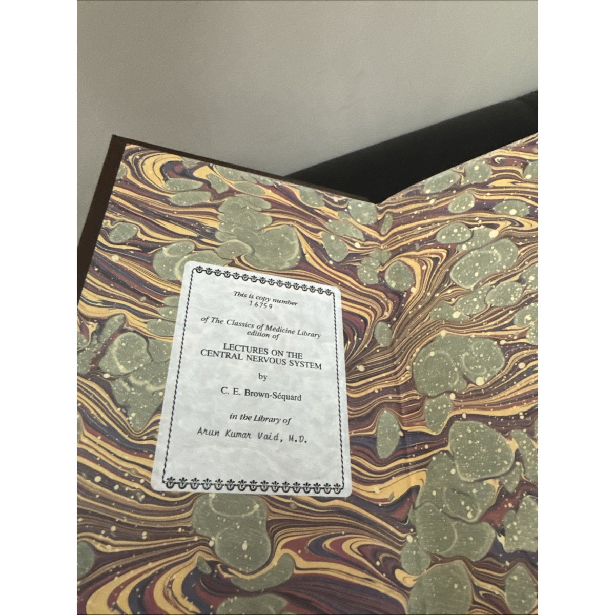 The Classics of Medicine Lectures on the Central Nervous System Brown-Sequard HC