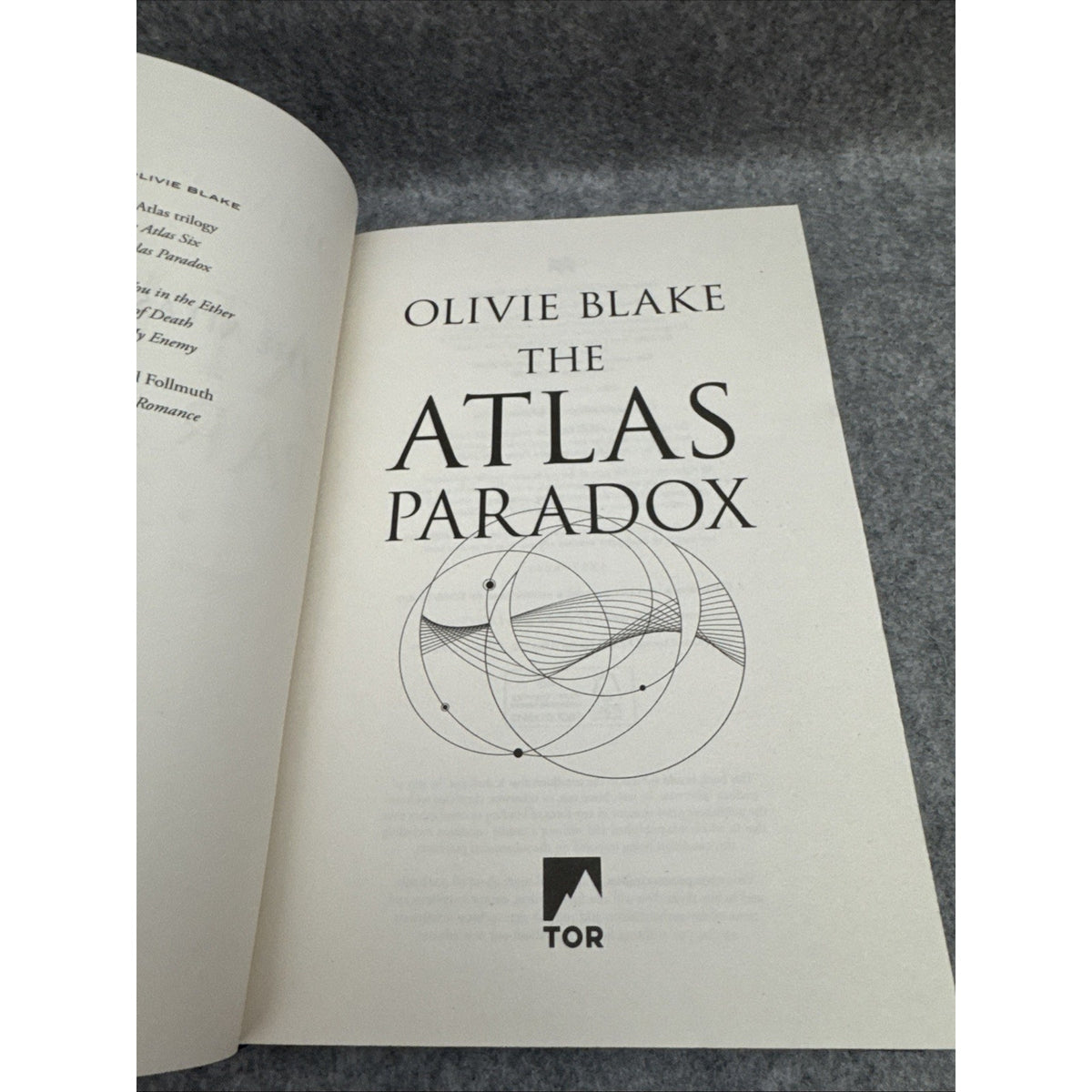 1st UK Print "The Atlas Paradox" Olivie Blake 2022 HC TOR Waterstones Exclusive