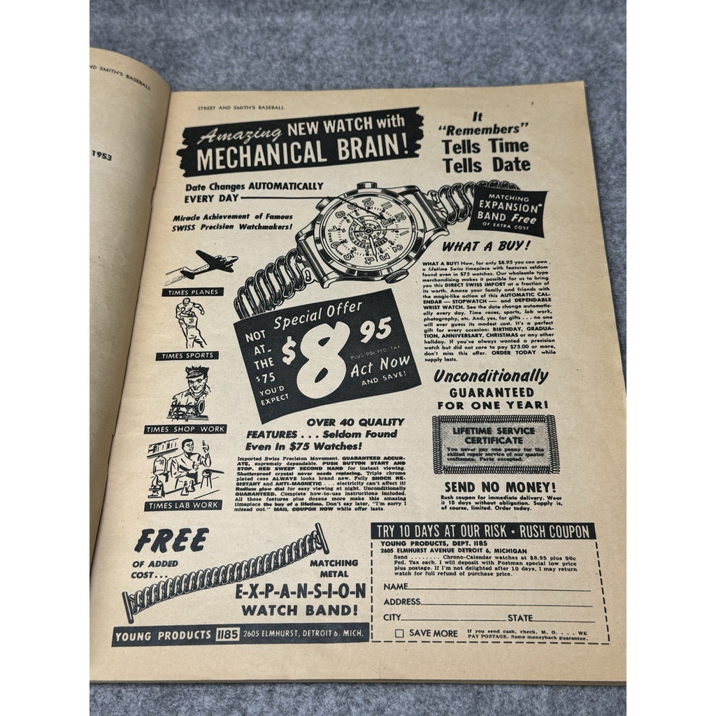 1953 Street & Smith’s Baseball Pictorial Yearbook Mickey Mantle Yankees Cover