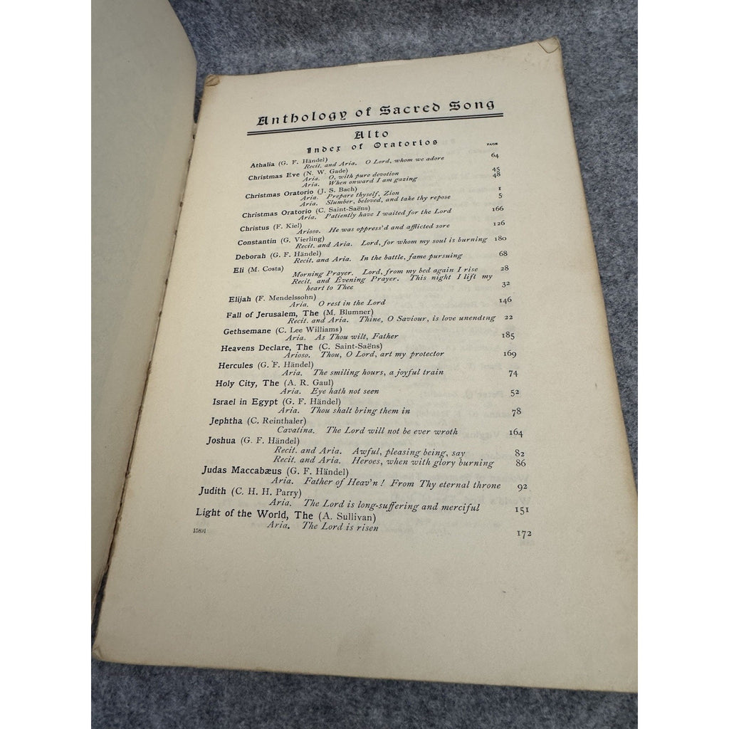 Anthology of Sacred Song Alto G Schirmer Antique Sheet Music 1901