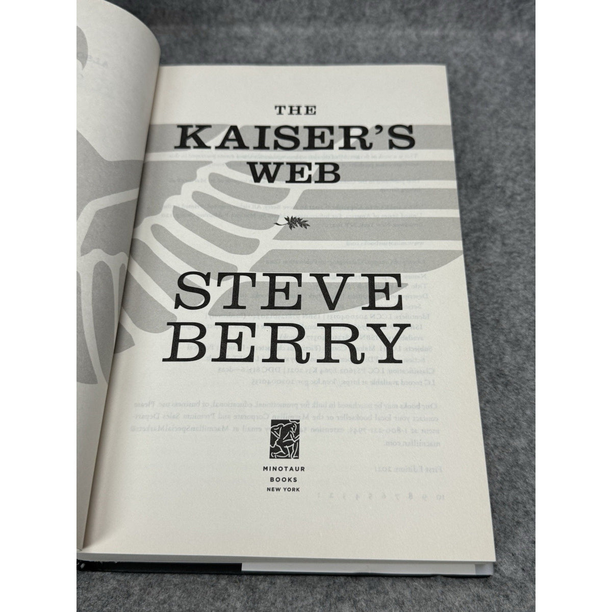 2021 The Kaiser’s Web Steve Berry Signed First Edition 1st Printing HC