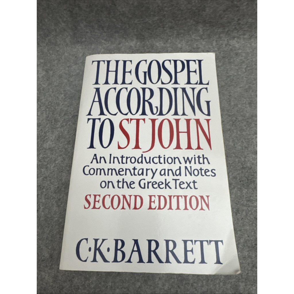 Gospel According to St John, the Paperback by Barrett (2009, Trade Paperback)