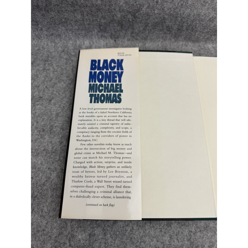 Black Money Michael M Thomas 1994 1st Edition HC DJ Crown Thriller