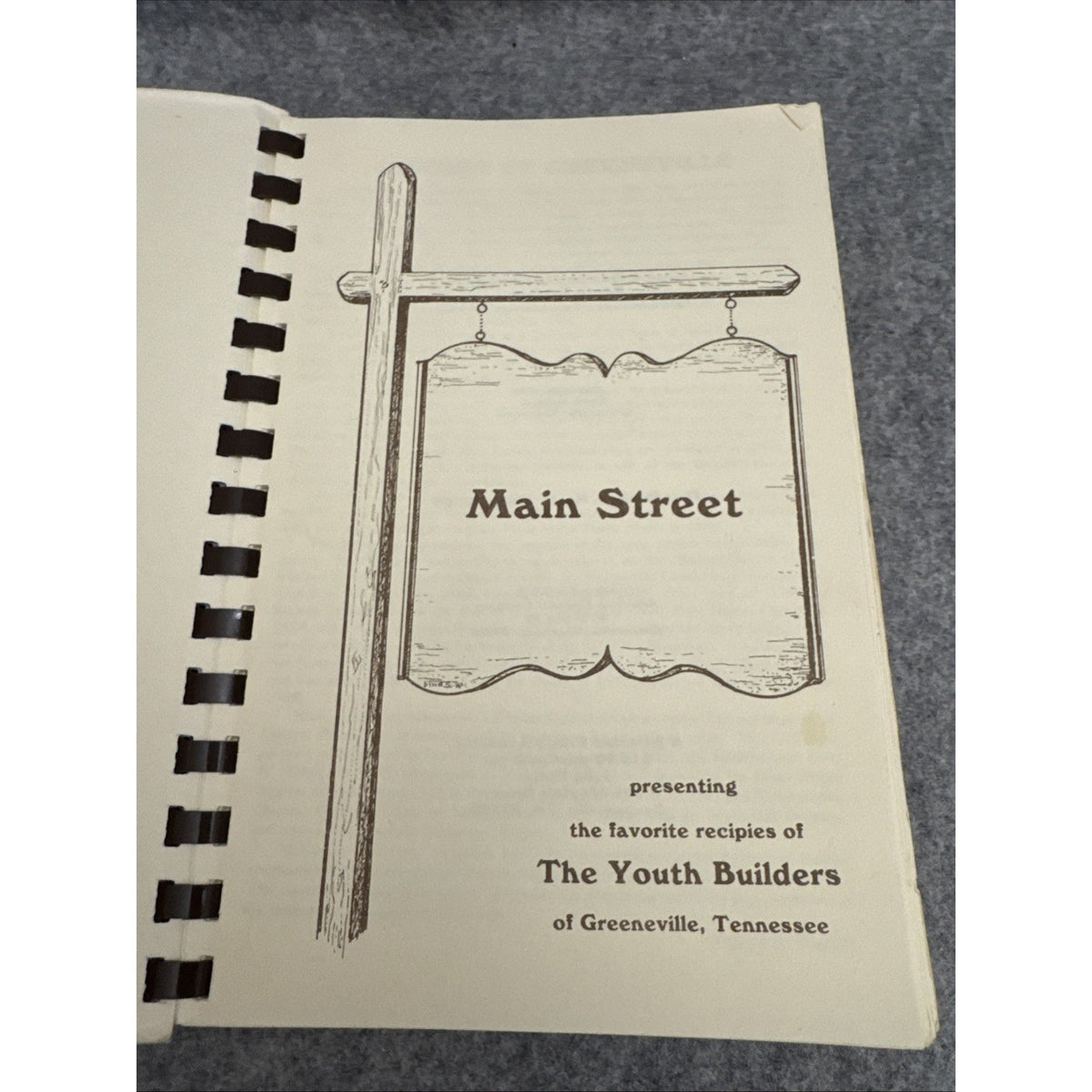 Main Street Youth Builders Of Greenville Tennessee Cookbook 1980 1st Printing