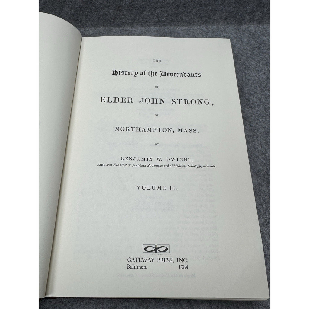 Dwight Strong Family History 1984 2 Vol + 1989 Jedediah Update Genealogy