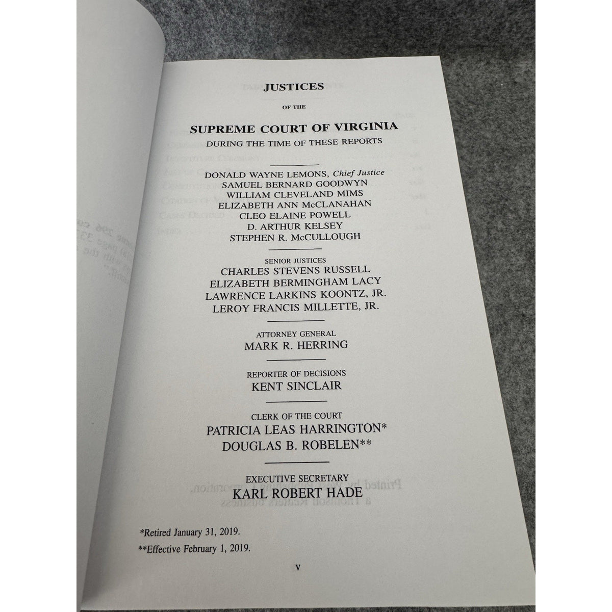 Virginia Reports Vol 297 Supreme Court VA Jan–Aug 2019 HC