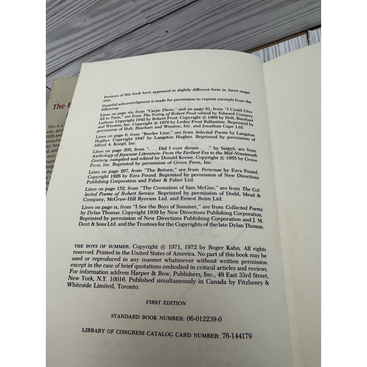 The Boys of Summer Roger Kahn 1971 1st Ed HC w/ DJ