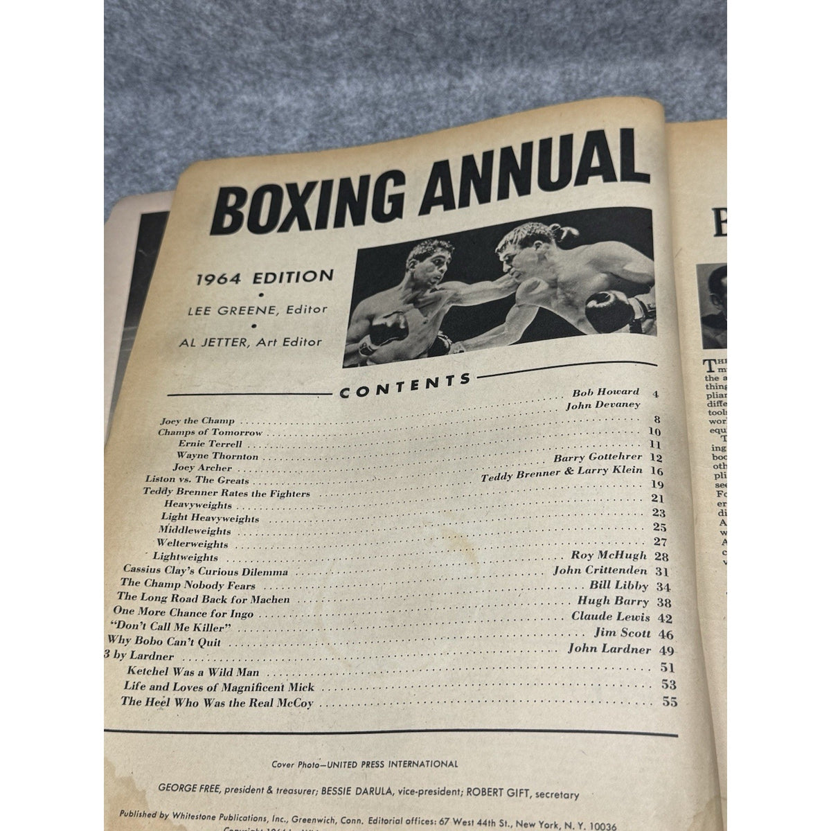 Boxing Annual 1964 No 2 Sonny Liston Cover Cassius Clay Vintage Magazine