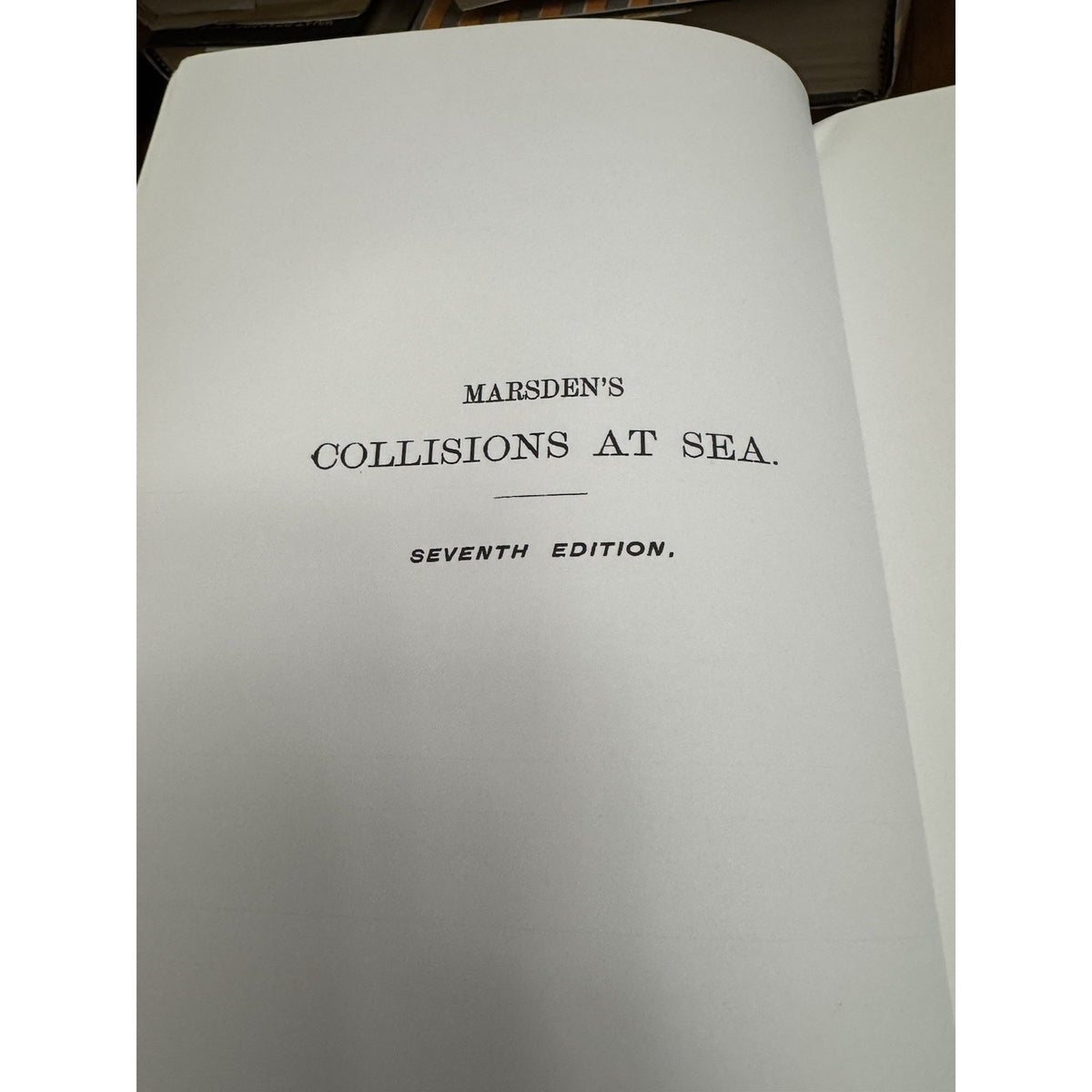 Marsden Collisions at Sea 1919 Law Book Reprint Maritime Legal Text
