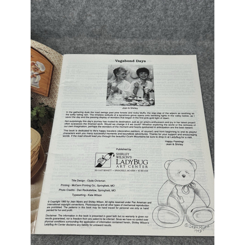 Vagabond Days 1993 Jean Myers Shirley Wilson Teddy Bears Tole Painting Patterns