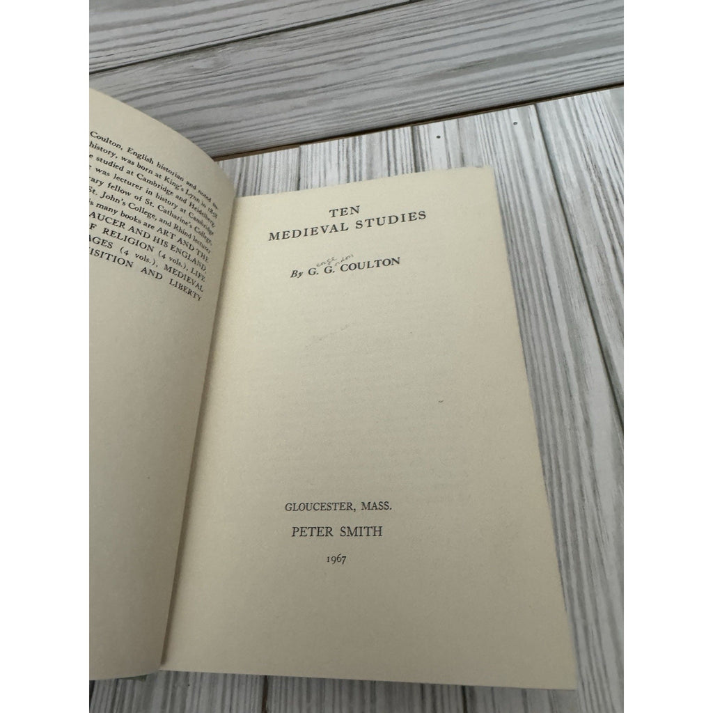 Ten Medieval Studies Coulton 1967 Hardcover Peter Smith