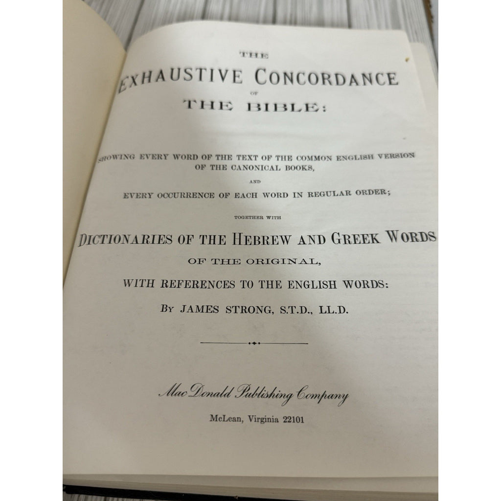 Strong’s Exhaustive Concordance of the Bible Hardcover MacDonald