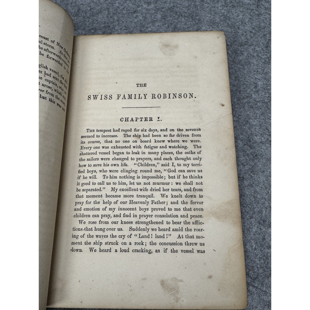 1881 Swiss Family Robinson J B Lippincott HC Illustrated Antique Book