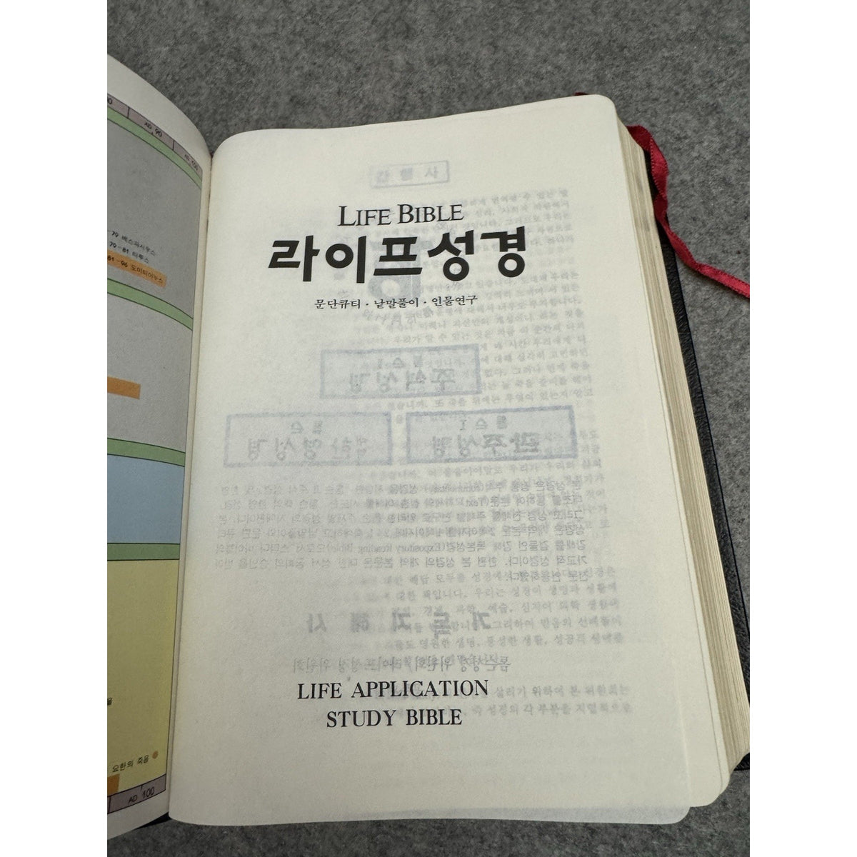 1989 Korean Life Application Study Bible 라이프 성경 HC Red Letter