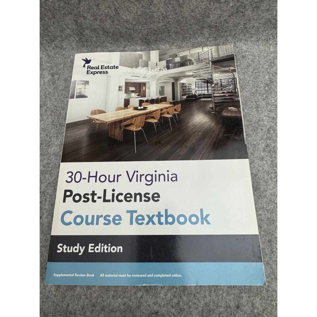 2019 Virginia 30-Hour Post-License Course Textbook Study Edition RE Express