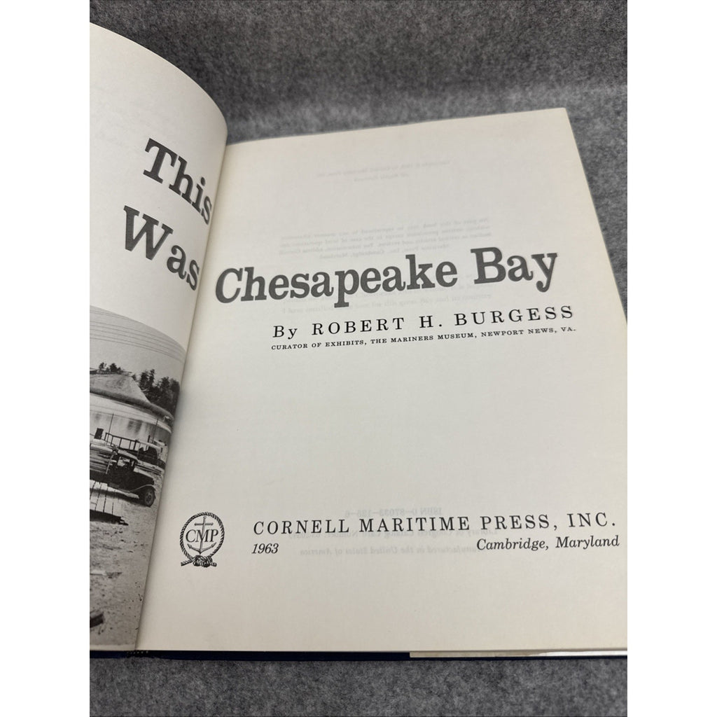 This Was Chesapeake Bay by Robert H. Burgess (1963, Hardcover)