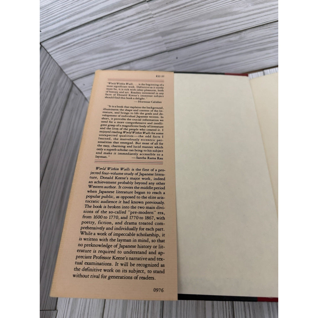 Donald Keene World Within Walls 1976 1st Ed HC DJ Japanese Literature Edo