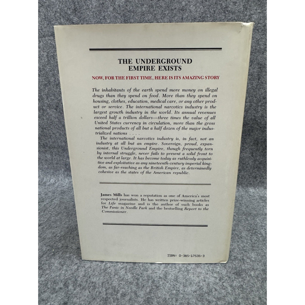 Underground Empire James Mills 1986 1st Edition HC DJ Crime Drugs