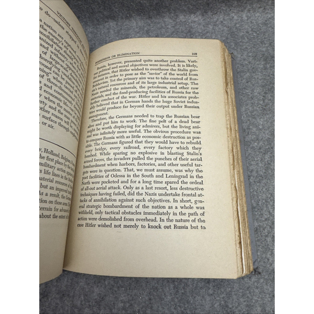 Victory Through Air Power 1942 by Major Alexander P. de Seversky 1942 Hardcover
