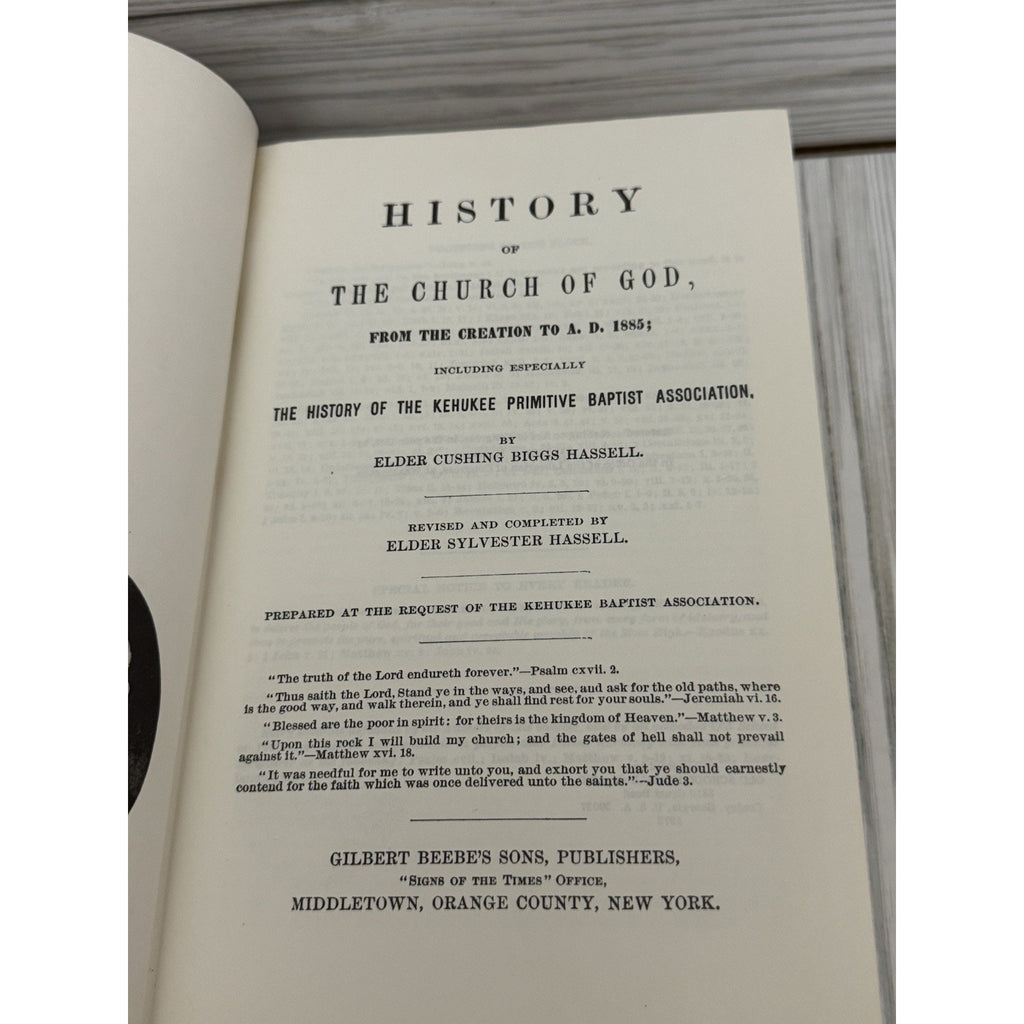 History of the Church of God 1886 Hassell 1973 Reprint HC Primitive Baptist