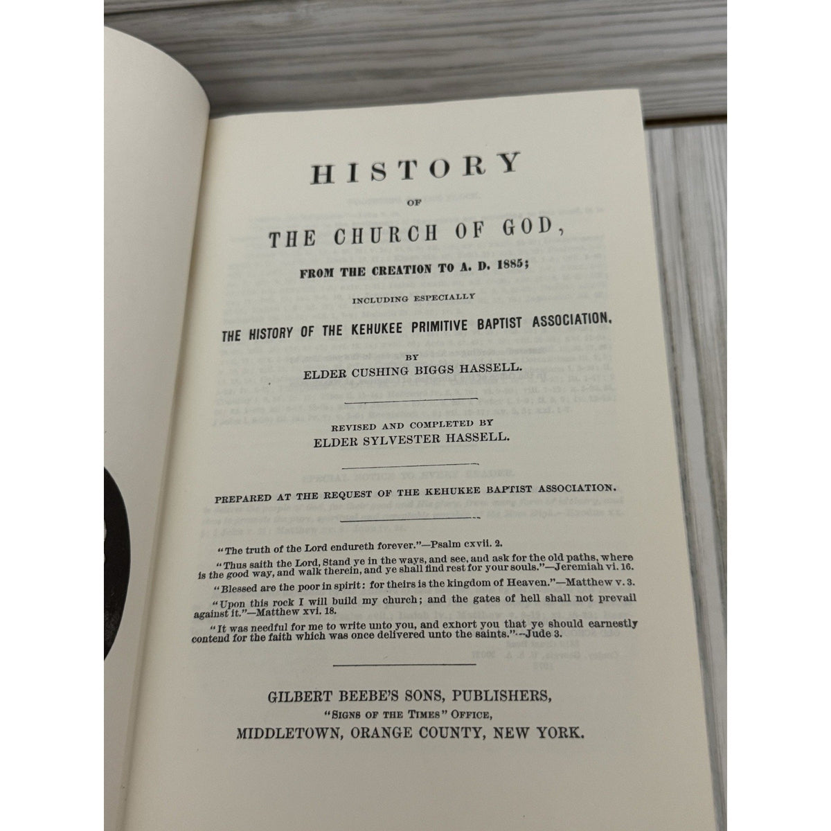 History of the Church of God 1886 Hassell 1973 Reprint HC Primitive Baptist