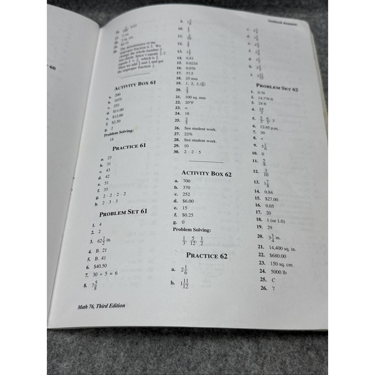 Math 76 Home Study by Stephen Hake and John Saxon (2001, Trade Paperback)