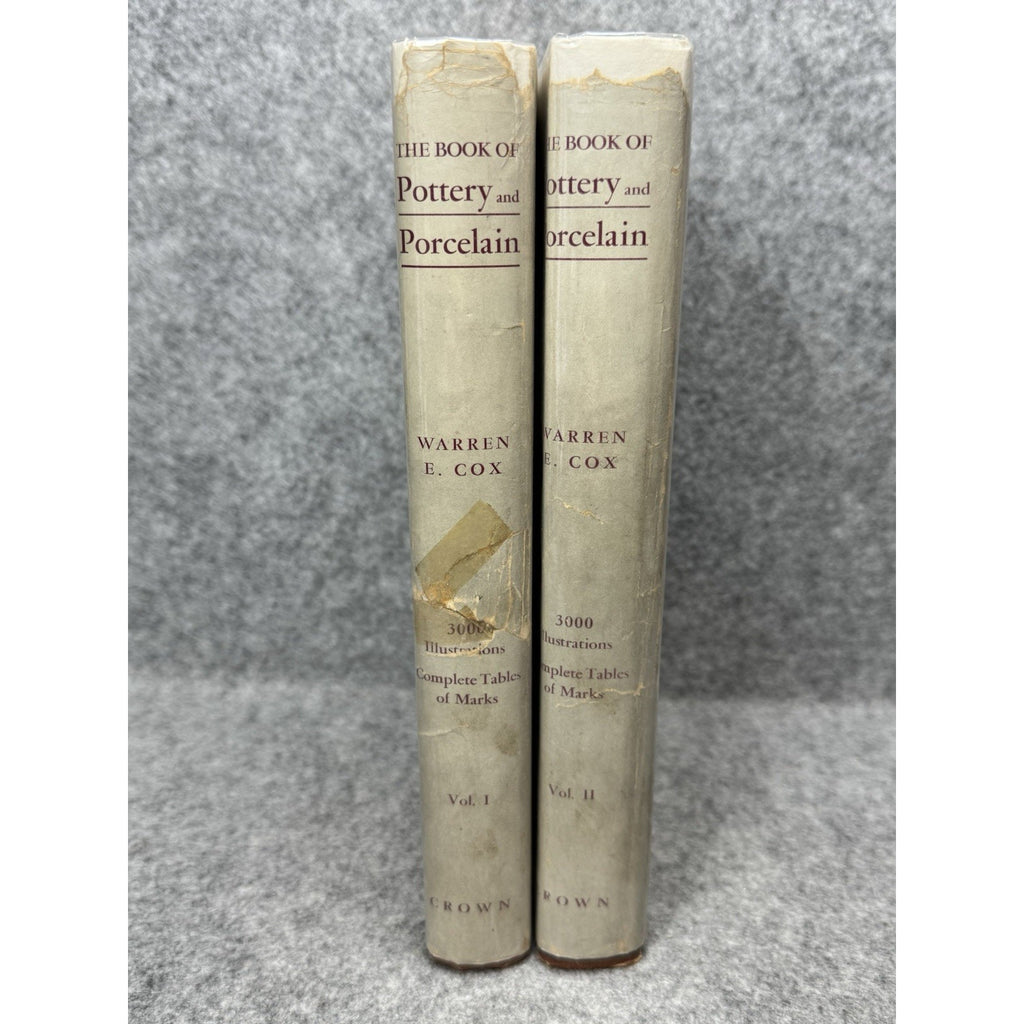 1944 The Book of Pottery and Porcelain Warren E Cox 2 Volumes HC Dust Jackets
