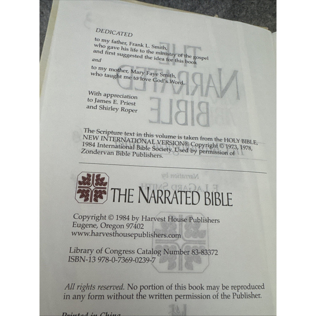 Narrated Bible by F. LaGard Smith (1999, Hardcover)