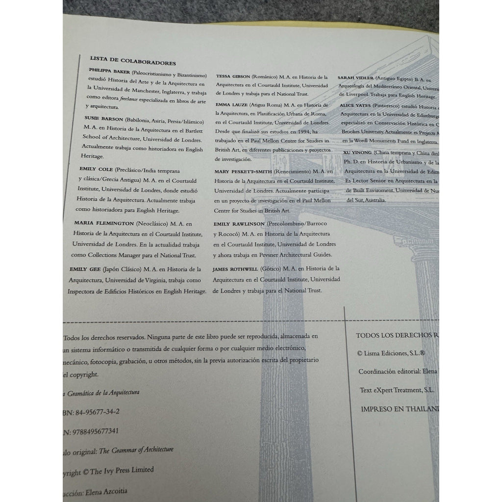 La Gramática de la Arquitectura Emily Cole 2003 Spanish Architecture PB